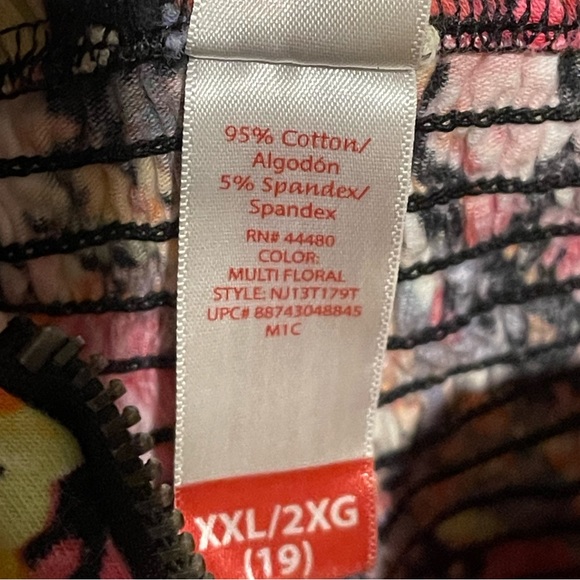 Floral Art Deco Spaghetti Strap Cotton Top Size XL - Picture 3 of 8